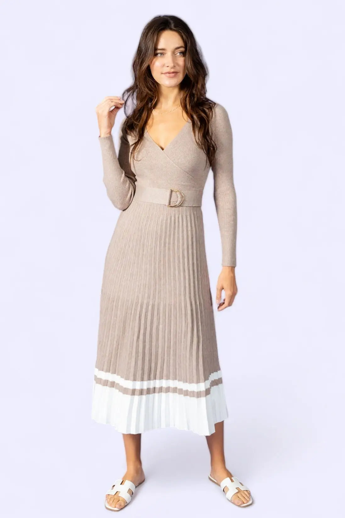 Sweater Dress Women - I've Loved You For So Long Pleated Midi Dress