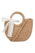 Rose Crochet Lace Rattan Wicker Crossbody Bag Cap Zone