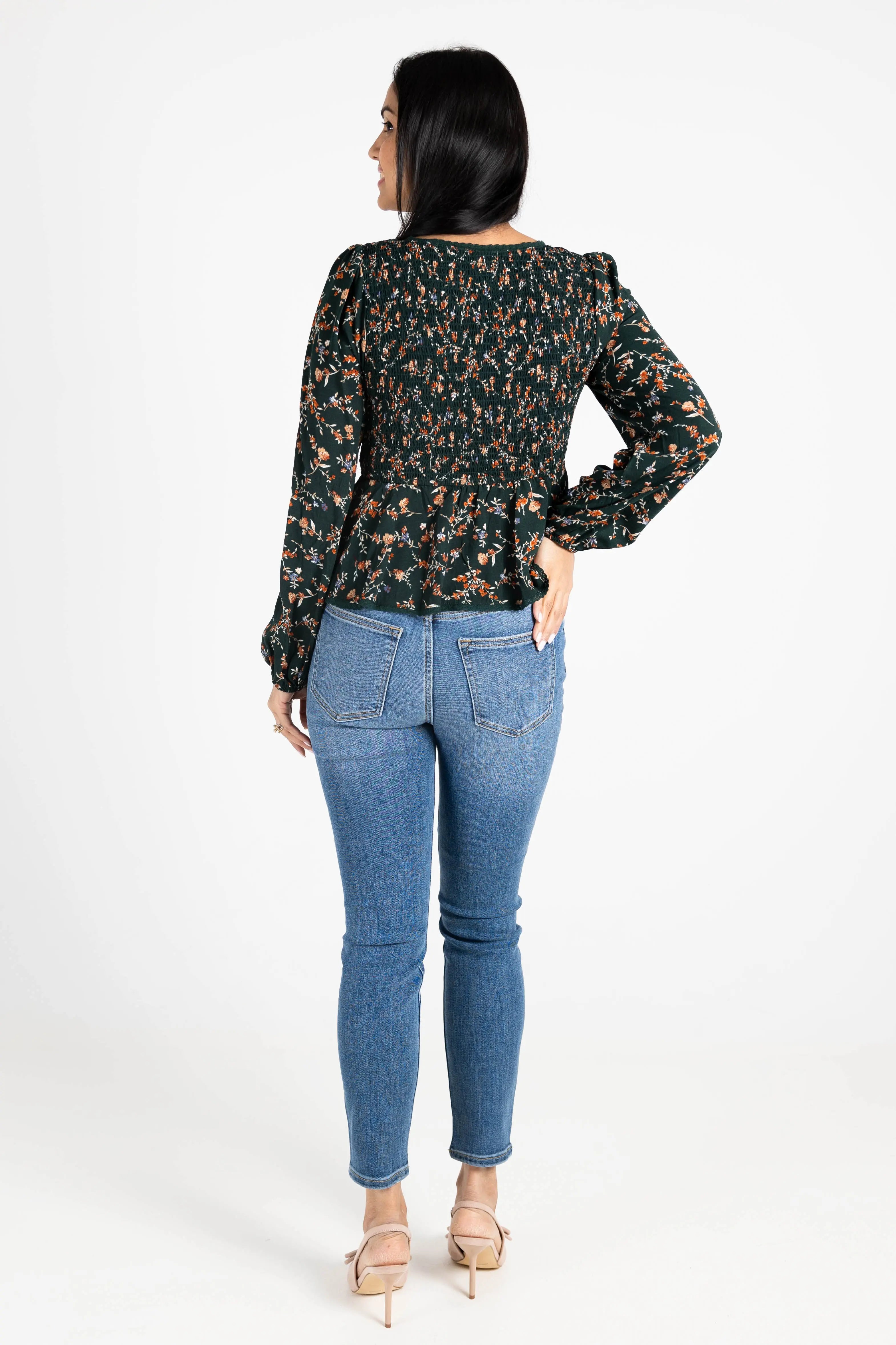Don't Give Up Sweetheart Neckline Long Sleeve Top En Creme