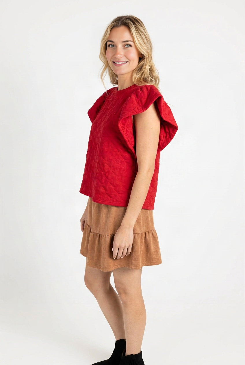 See you Tonight Ruffle Sleeve Top