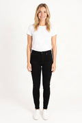 Just Agree With Me black jeans shown full length from the front with a high waist and skinny leg.