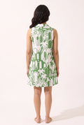 Back view of the Pick Of The Summer Collared Shift Mini Dress showing rear drape and hem.