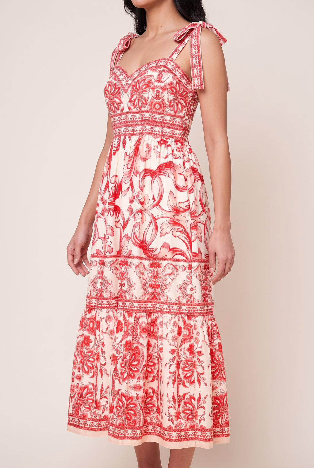 Side seam of the For Another Time Maxi Dress, including any documented closure or pocket opening.