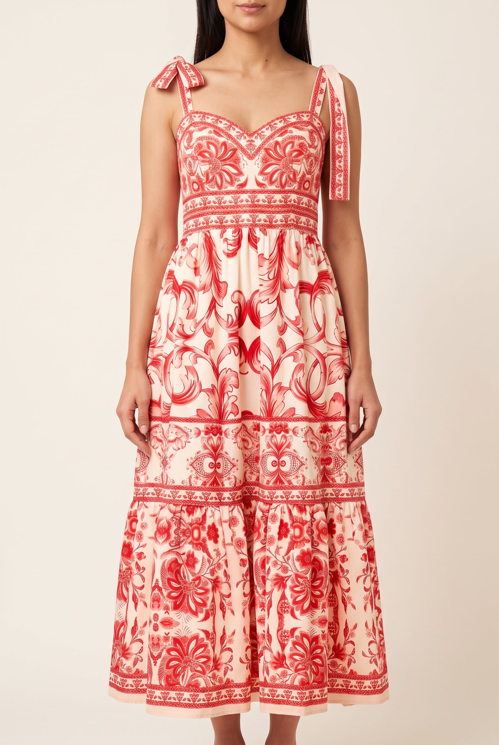For Another Time Maxi Dress with one shoulder tie opened to show its adjustable strap construction.