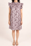 Front view of the Lavender For the First Time Shift Dress showing its loose A-line fit.