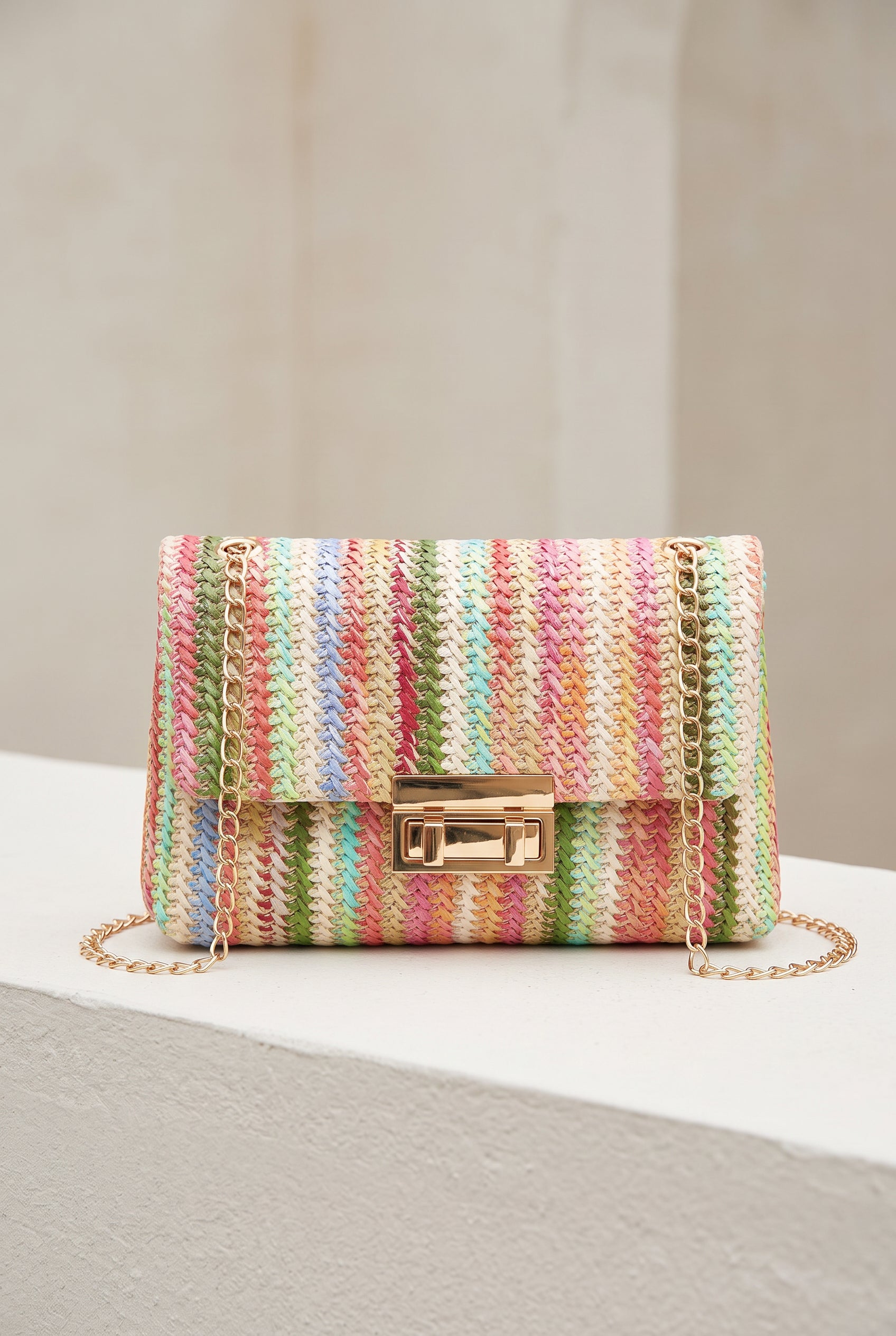 Kinsley Crossbody Bag worn at the hip, showing its compact 10-inch scale.