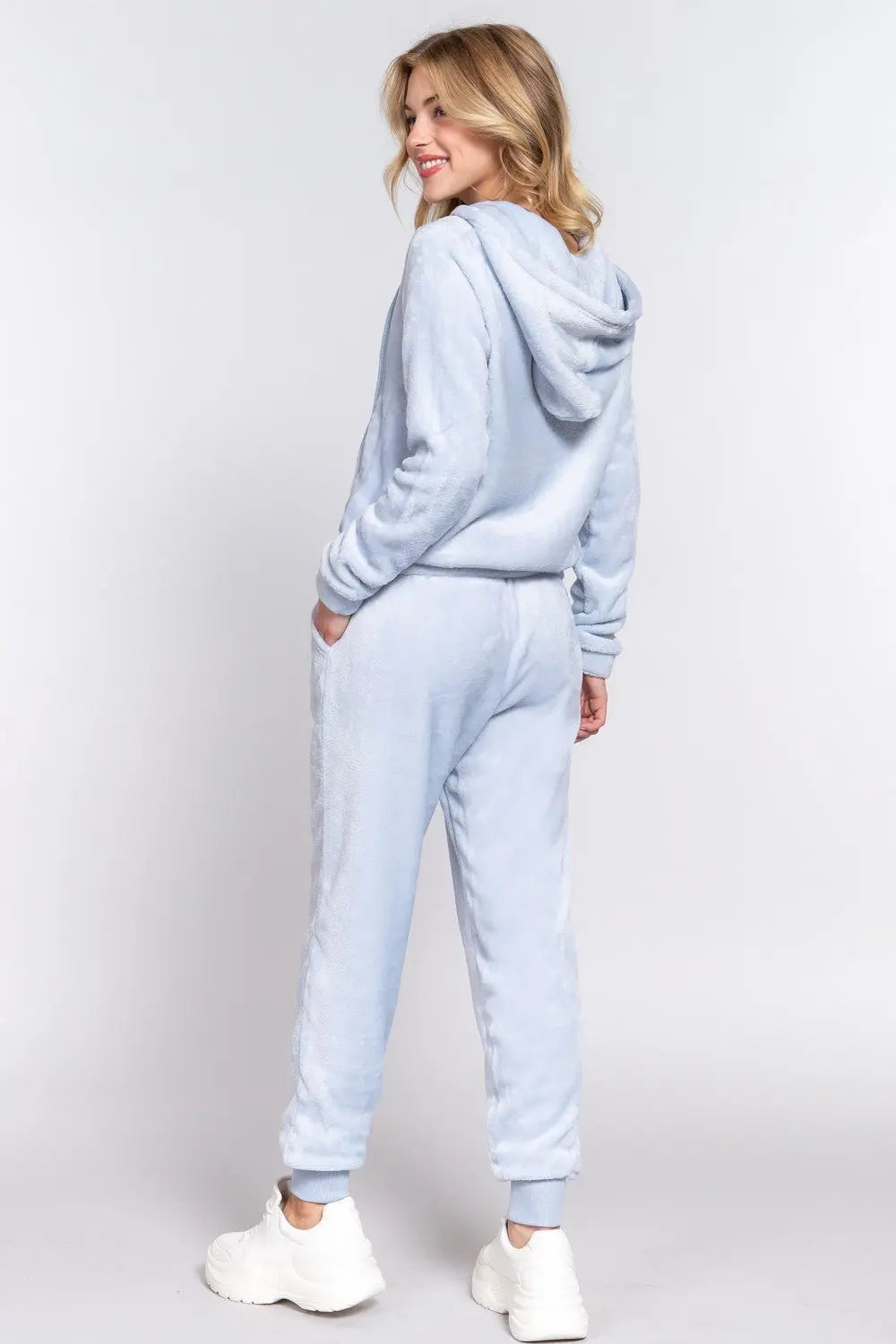 Don't You Want Me Faux Fur Hoodie Jacket and Pants Set Active Basic