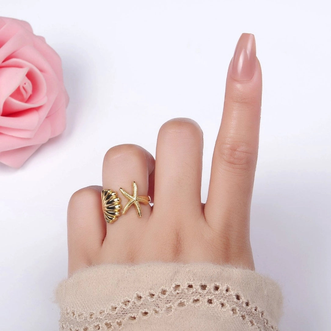 Maria Ocean Treasure Open Wrap Ring Gold
