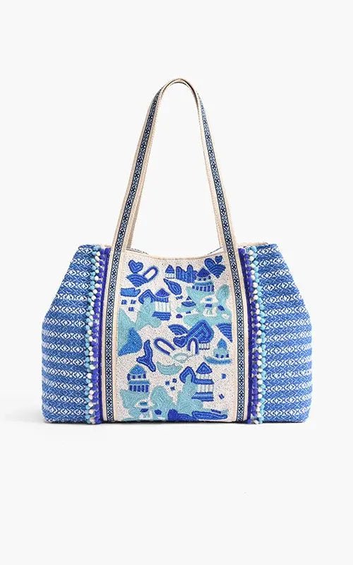 Marina Blue Embellished Tote America & Beyond