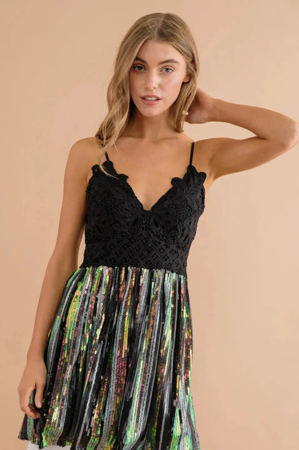 Let's party Sequin Tunic Top Blue B