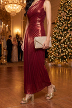The Gemma rhinestone envelope clutch in a styled holiday look.
