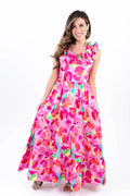Vibrant Floral Tiered Maxi Dress - Perfect for Spring & Summer | ShopBezza