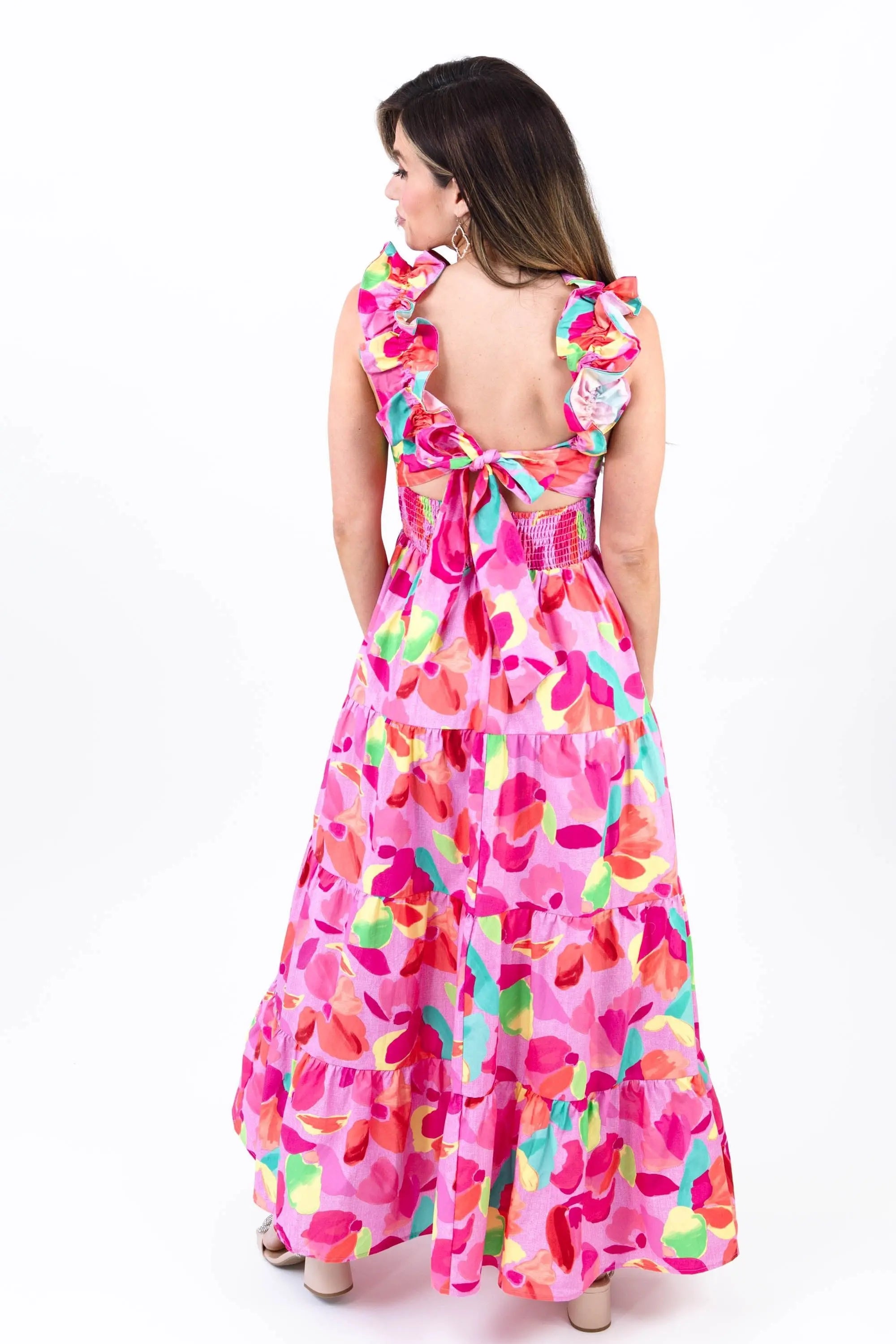Vibrant Floral Tiered Maxi Dress - Perfect for Spring & Summer | ShopBezza