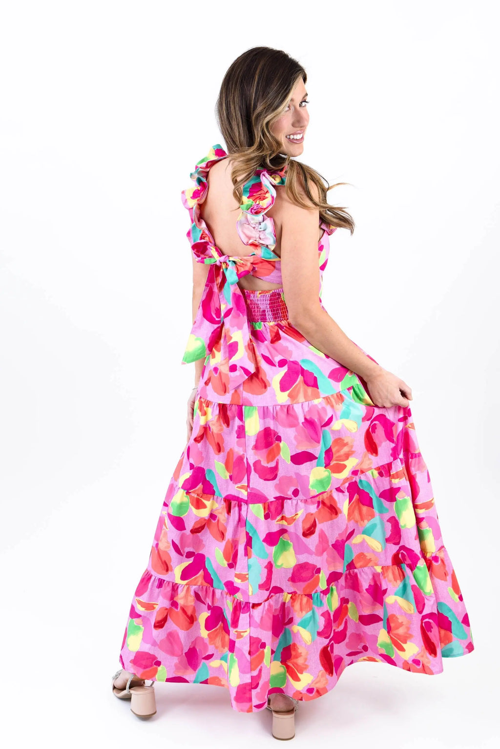 Vibrant Floral Tiered Maxi Dress - Perfect for Spring & Summer | ShopBezza