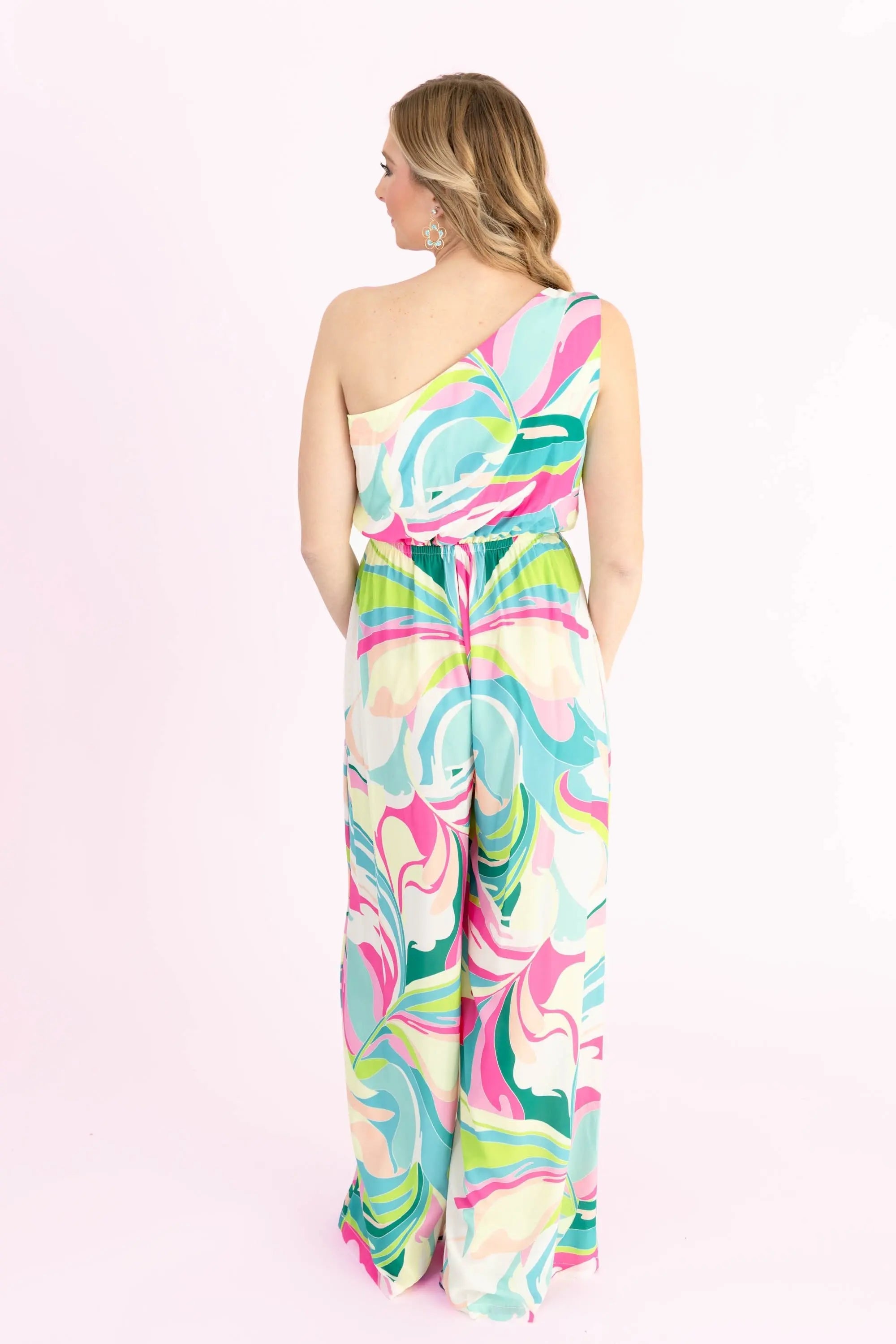 Style is Self-Expression One Shoulder Jumpsuit FLYING TOMATO