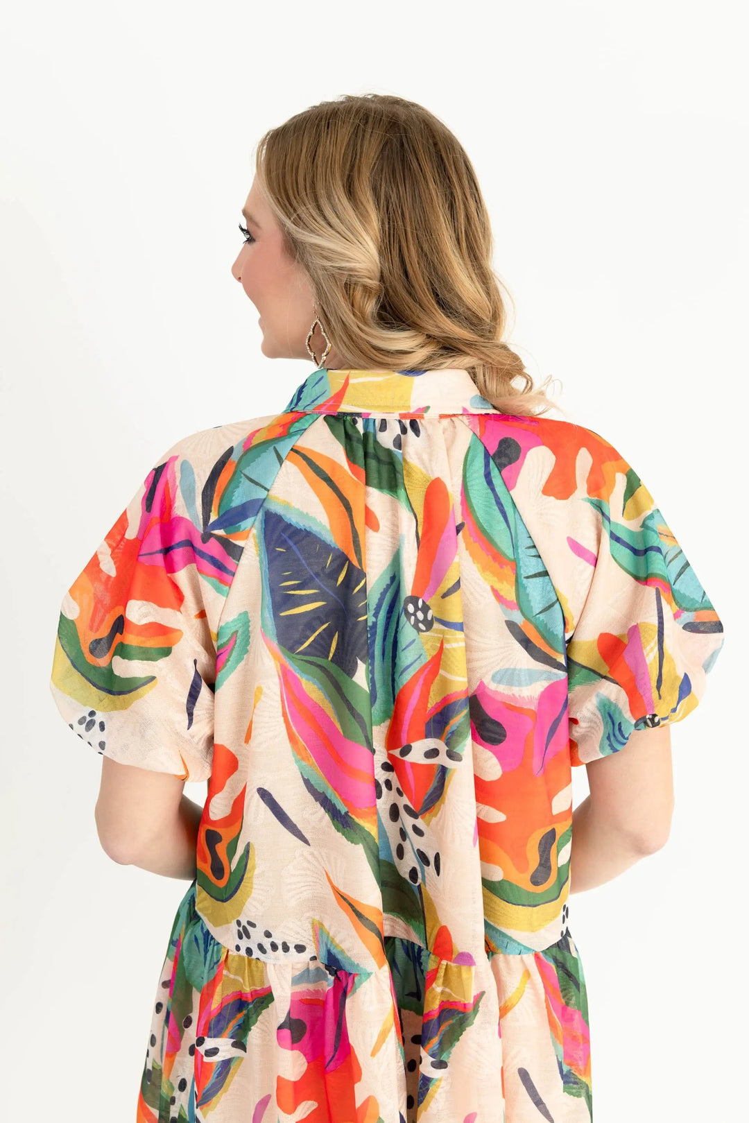 Sunset Swing Tropical Shirt Dress TCEC