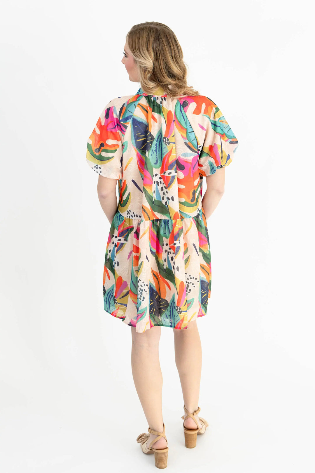 Sunset Swing Tropical Shirt Dress TCEC