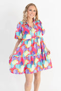 Vibrant Multi-Color Tiered Babydoll Dress | ShopBezza