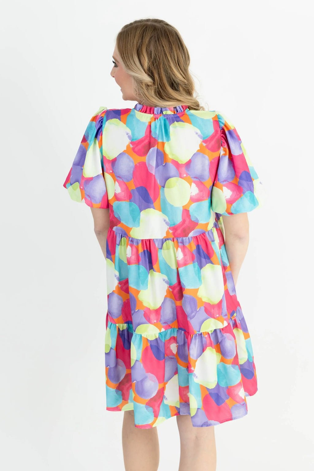 Vibrant Multi-Color Tiered Babydoll Dress | ShopBezza