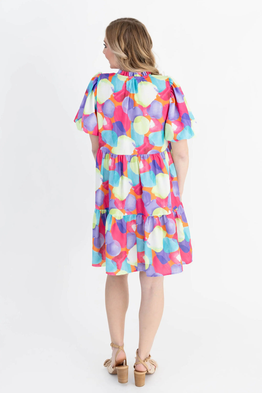 Vibrant Multi-Color Tiered Babydoll Dress | ShopBezza