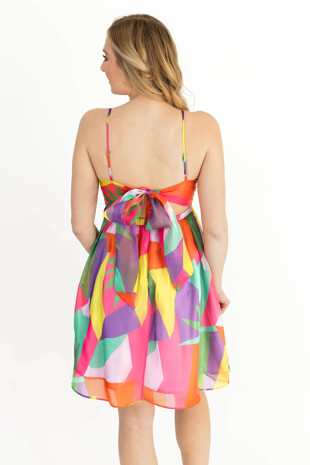 Shore-ly Yours Tropical Mini Dress Peach Love