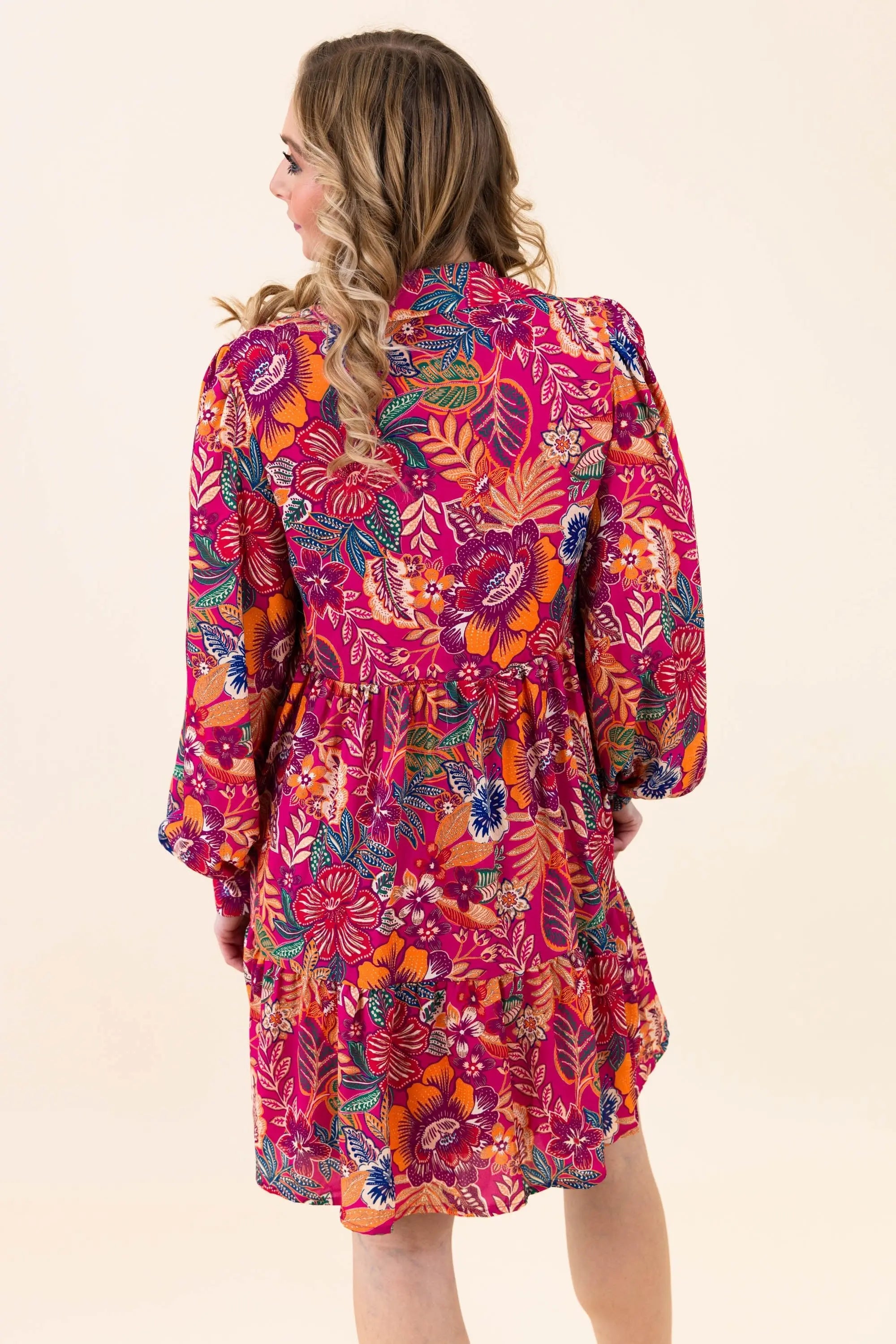 Sway with the Blossoms Mini Dress FLYING TOMATO