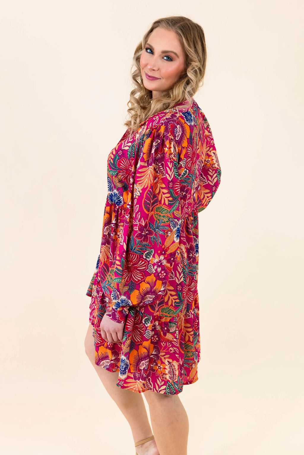 Sway with the Blossoms Mini Dress FLYING TOMATO
