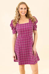 Jolly Molly Square Neck Puff Sleeve Dress TCEC