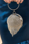 Londyn Round Rhinestone Fringe Bag 3AM