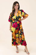If You're Not the One Bubble Sleeve Midi Wrap Dress Dress Forum