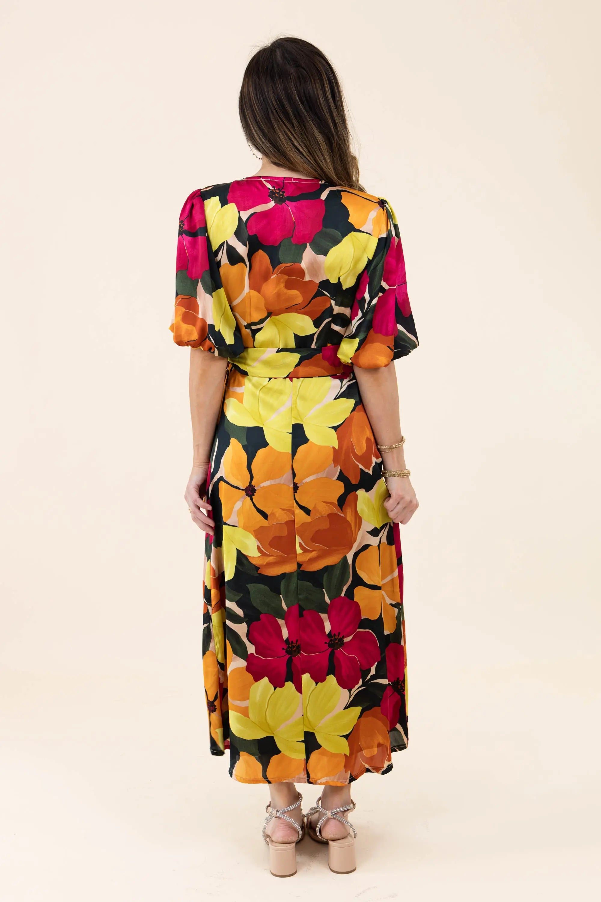 If You're Not the One Bubble Sleeve Midi Wrap Dress Dress Forum