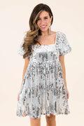 Is It Over Now Sequin Babydoll Dress Main Strip