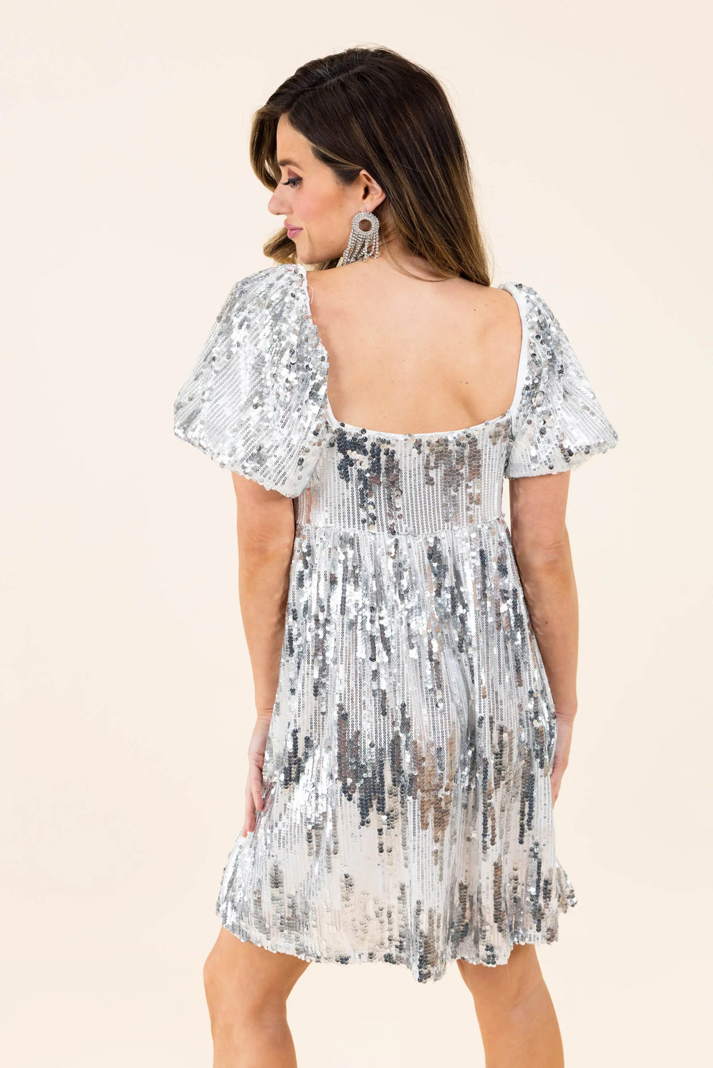 Is It Over Now Sequin Babydoll Dress Main Strip