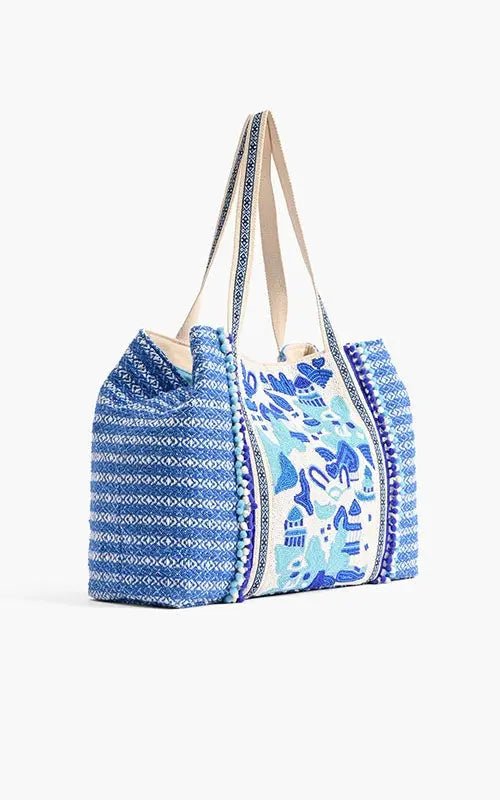 Marina Blue Embellished Tote America & Beyond