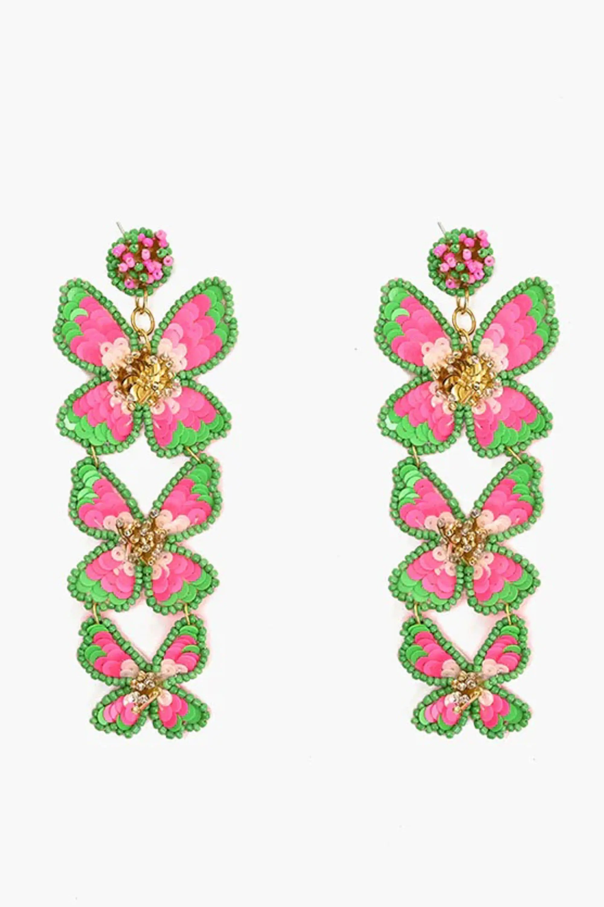 Flora Pretty Pink Earrings America & Beyond