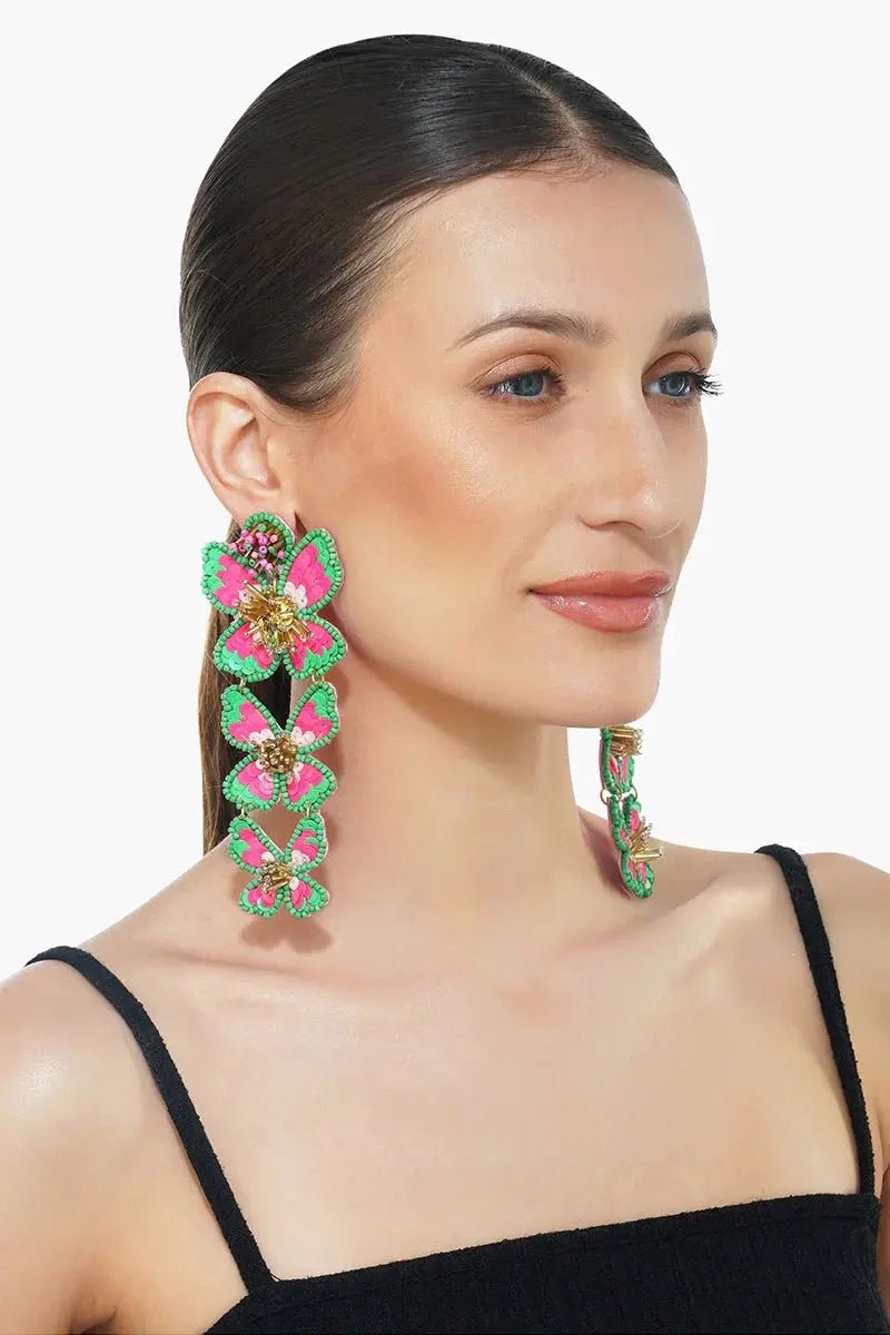 Flora Pretty Pink Earrings America & Beyond