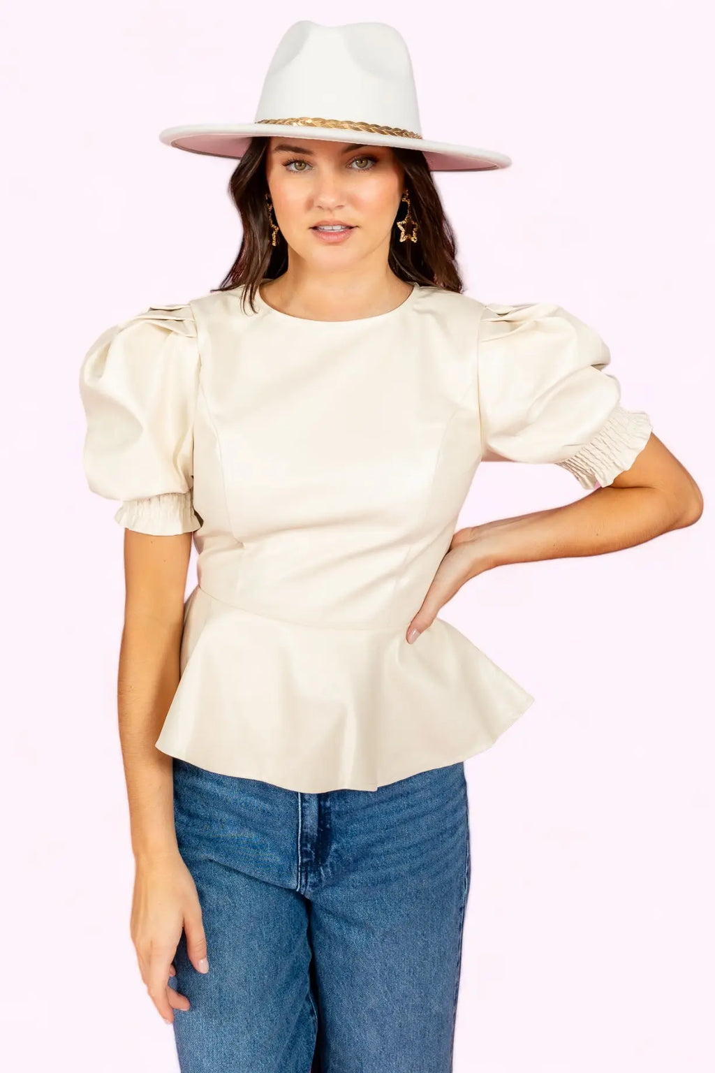 Let's Get It On Top Faux Leather Top FLYING TOMATO