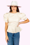 Let's Get It On Top Faux Leather Top FLYING TOMATO