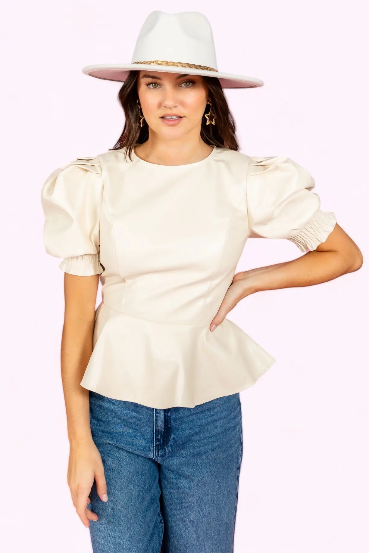 Let's Get It On Top Faux Leather Top FLYING TOMATO
