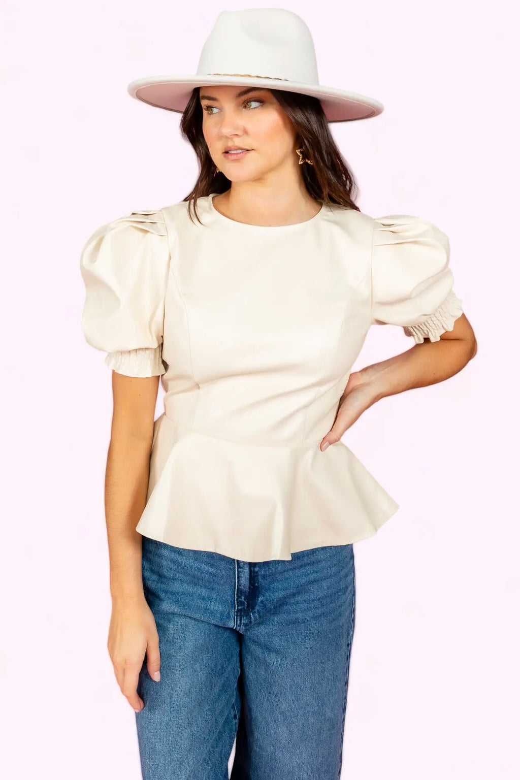 Let's Get It On Top Faux Leather Top FLYING TOMATO