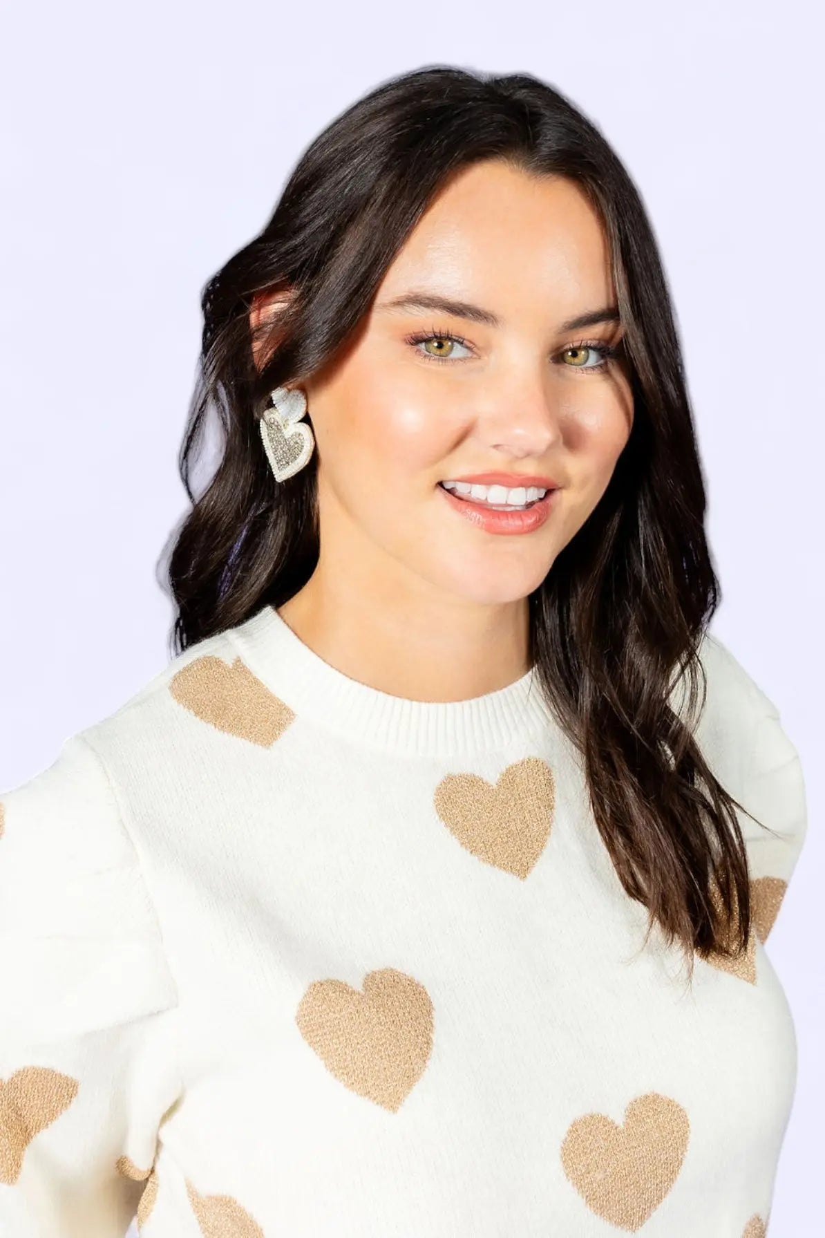 Make Me Feel Golden Heart Sweater Sugarlips