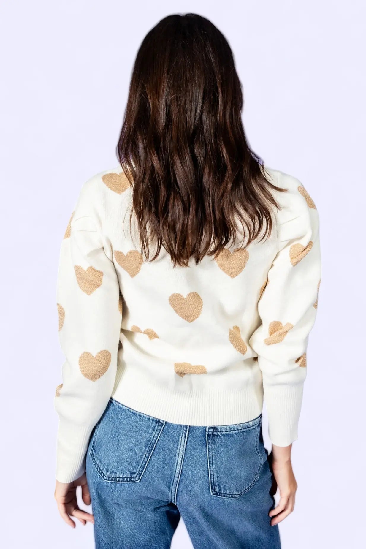 Make Me Feel Golden Heart Sweater Sugarlips
