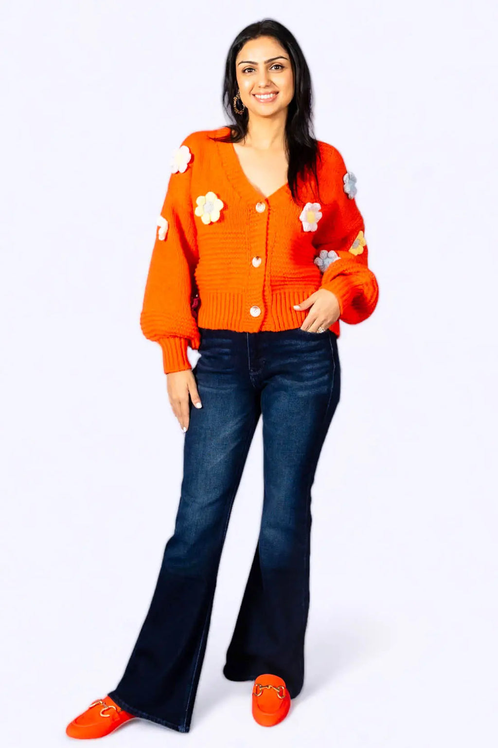 Where Daisies Bloom Floral Patched Cardigan ADORA LA