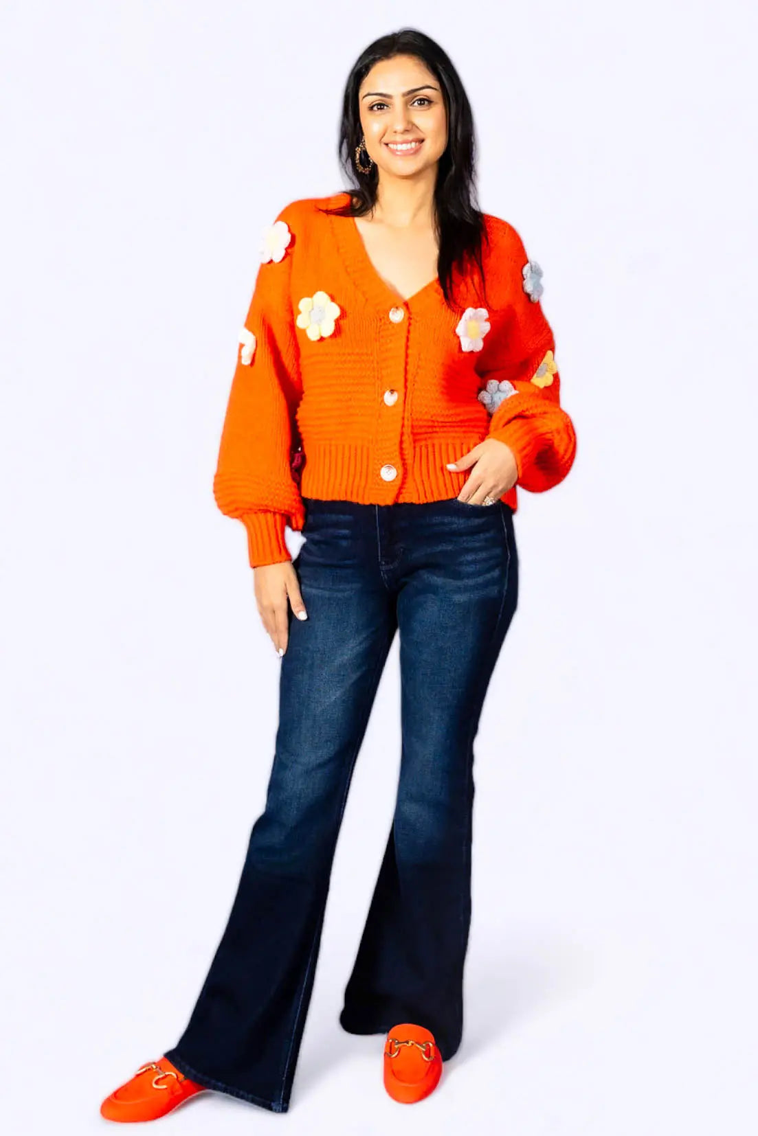Where Daisies Bloom Floral Patched Cardigan ADORA LA