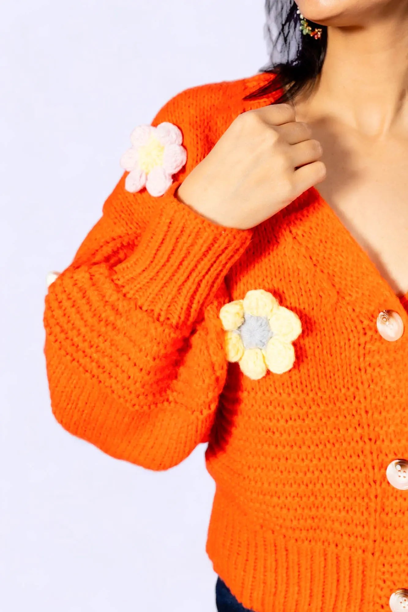 Where Daisies Bloom Floral Patched Cardigan ADORA LA