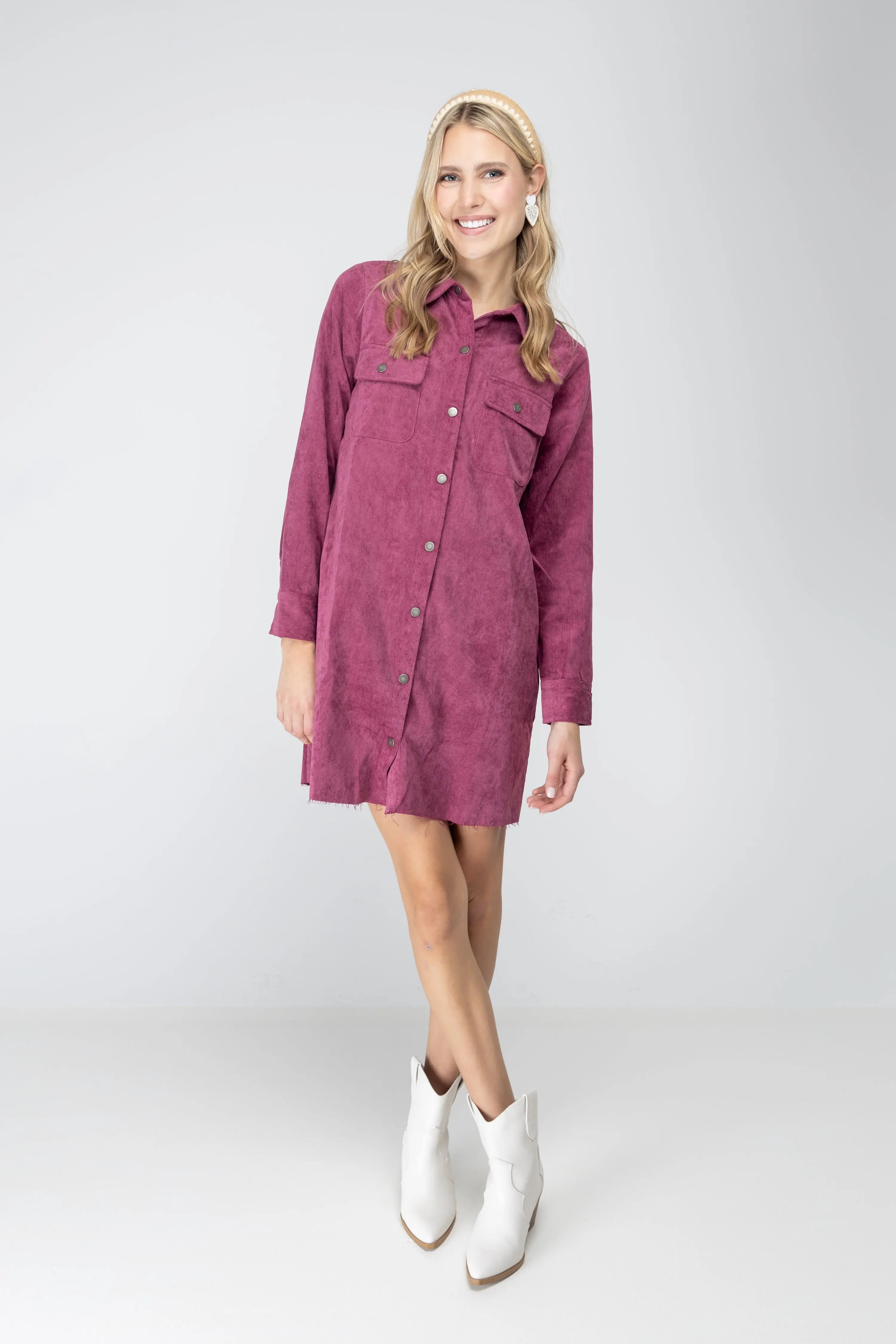 Part Of My Story Corduroy Shirt Dress KORI