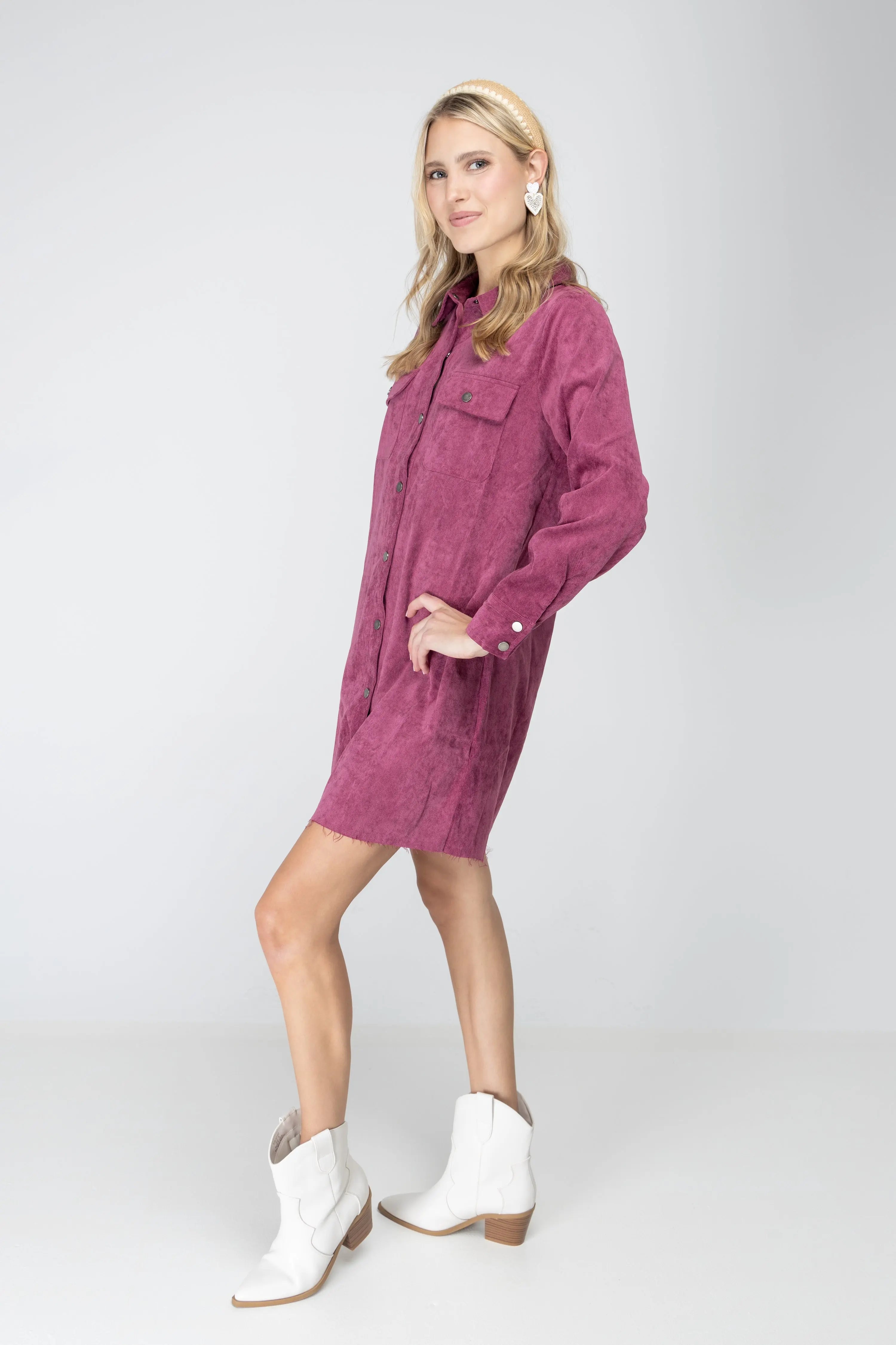 Part Of My Story Corduroy Shirt Dress KORI