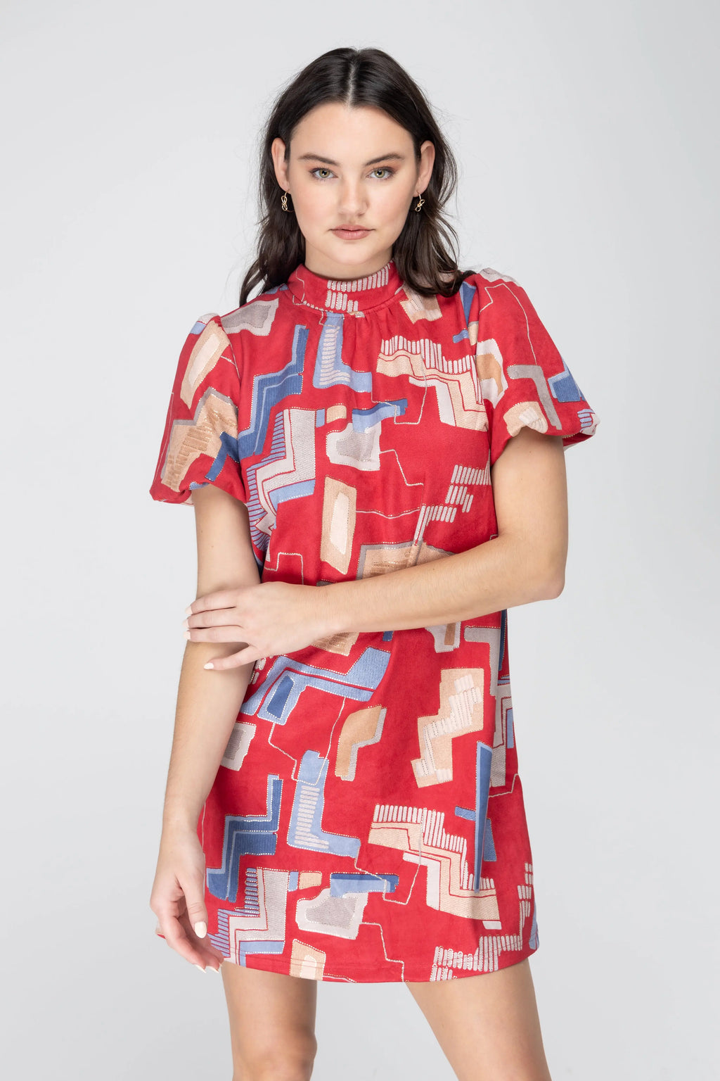 Bold Statement Bubble Sleeve Tie Back Dress Voy