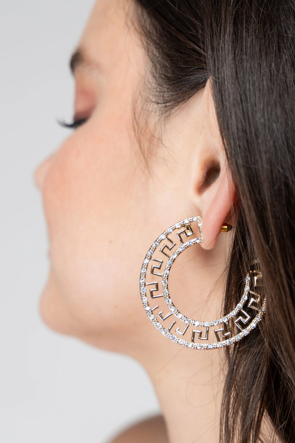Greek Key Hoop Earrings 3AM