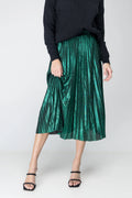 Hotline Bling Metallic Plated Midi Skirt Bezza